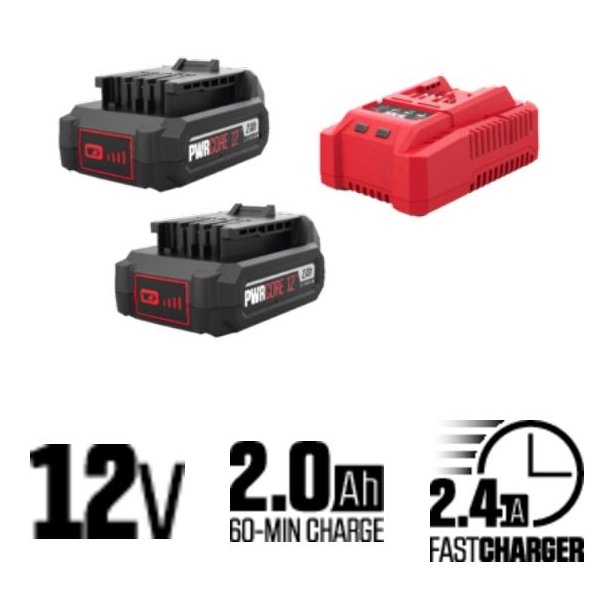 Oplader 12V &amp; batterier