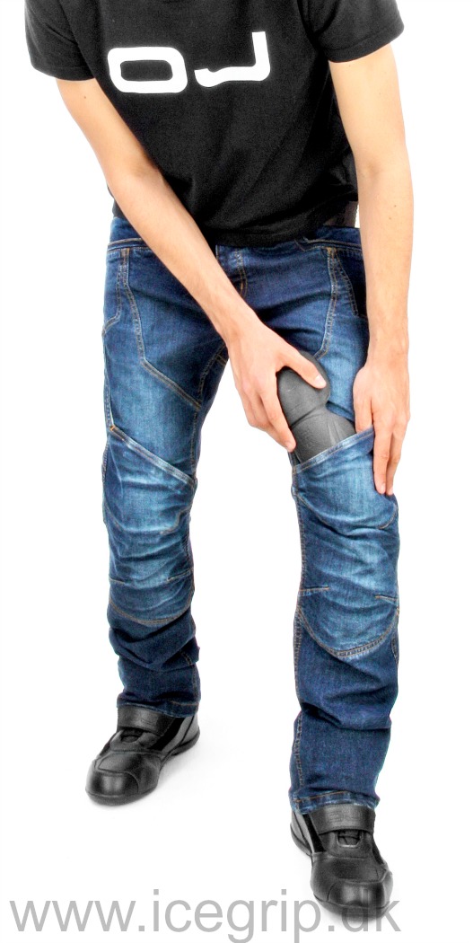 Kristus sidde renhed MC jeans kevlar MUSCLE blå | forstærket bukser med CE godkendt beskyttelse